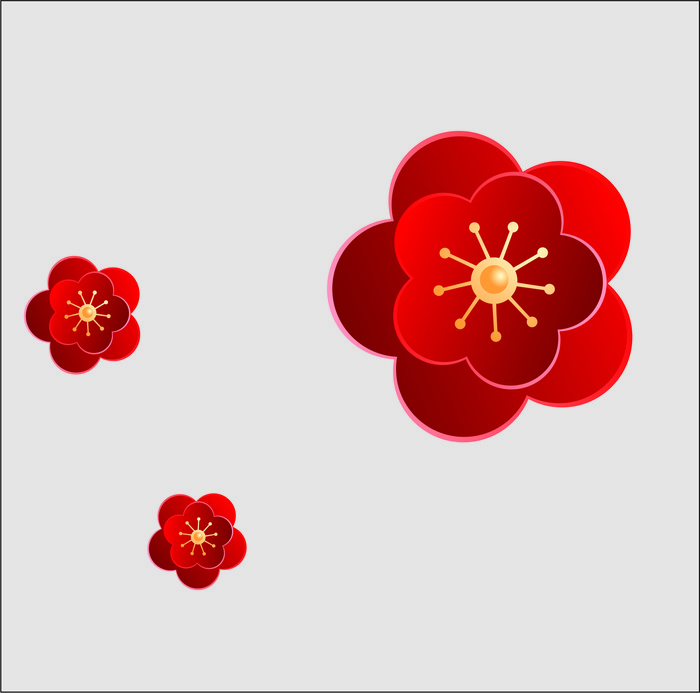 党建雕塑装饰花 小花cdr矢量模版下载