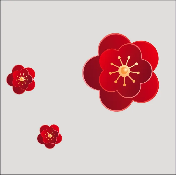 党建雕塑装饰花 小花cdr矢量模版下载