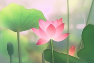 简约清新粉色荷花背景