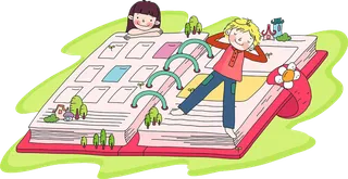 书本孩子快乐学习卡通少儿兴趣班