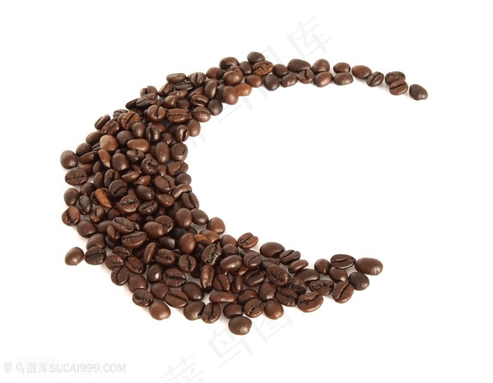 散落的月牙形咖啡豆