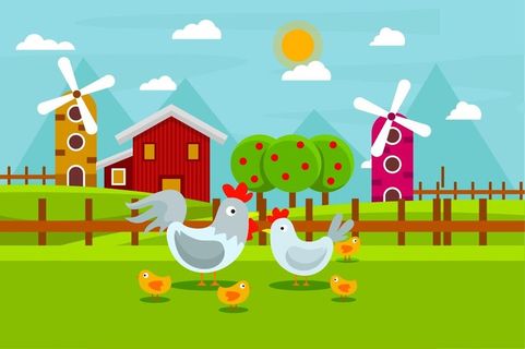 卡通可爱矢量小鸡