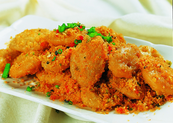 川菜湘菜高清菜谱 金沙莲藕夹