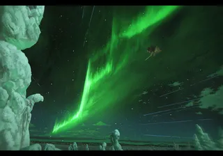 绿色极光壁纸图片