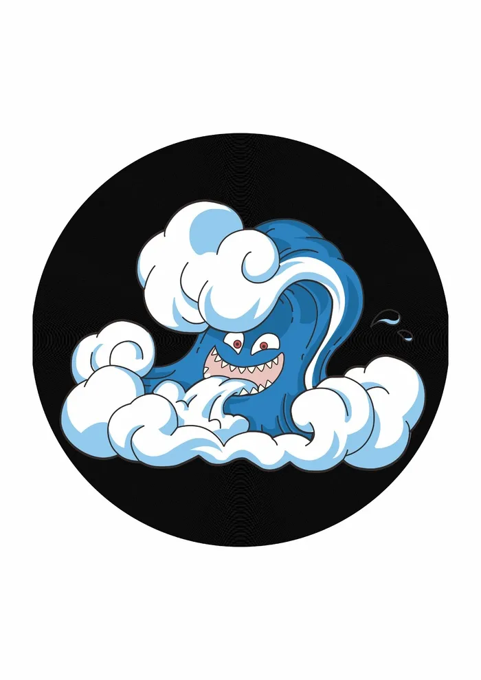 海浪卡通拟人cdr矢量模版下载