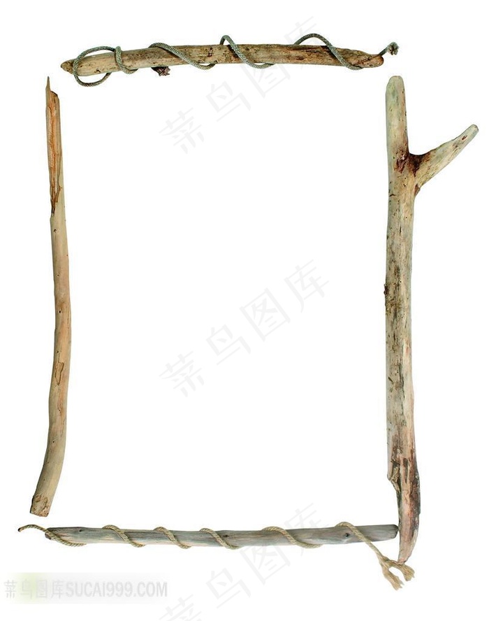 木质叉子方框素材