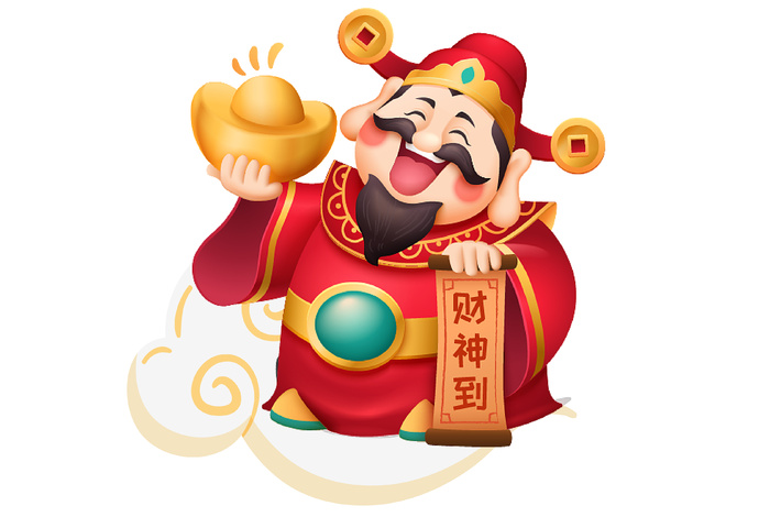 财神到卡通ai矢量模版下载