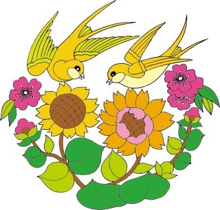 中国吉祥图免扣元素矢量图燕子