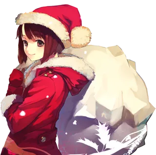 圣诞女孩素材简笔