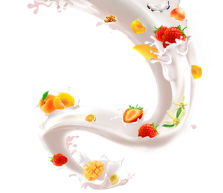 水果配牛奶
