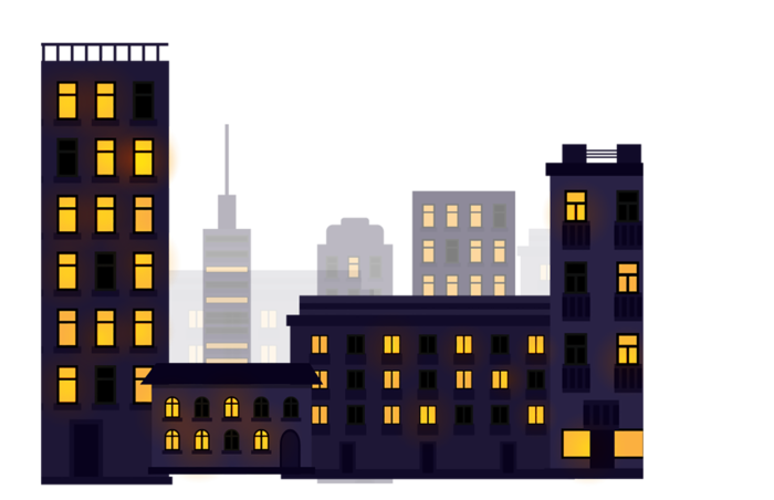 大楼城市简笔