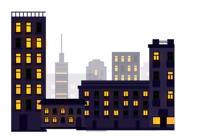 大楼城市简笔