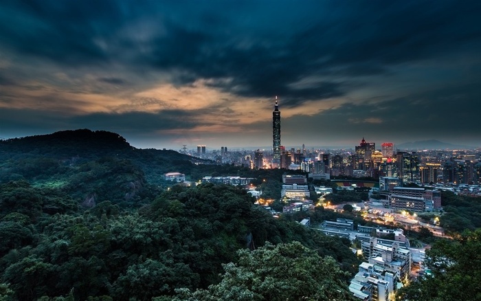 *城市夜景与自然风景素材