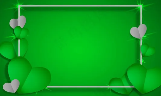 心形绿色边框图片
