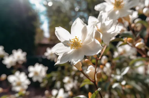 白色花朵春天盛开,以柔和的边缘和大气效果的风格,bloomcore,宁静的花园景观,浅琥珀色,fujifilm eterna 160t type 8531,女性感性,bloomsbury group摄影图 白色花朵春天盛开,以柔和的边缘和大气效果的风格,bloomcore,宁静的花园景观,浅琥珀色,fujifilm eterna 160t type 8531,女性感性,bloomsbury group摄影图