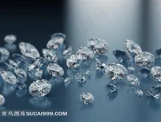 多颗珍贵小钻石特写摄影高清图片