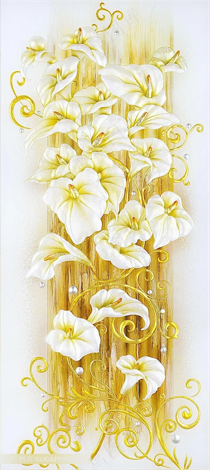 马蹄莲艺术玻璃装饰画