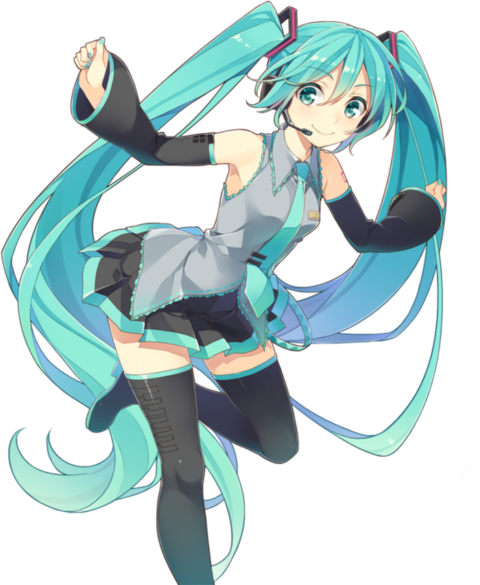初音未来女孩素材人物绿色