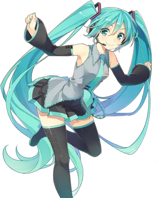 初音未来女孩素材人物绿色
