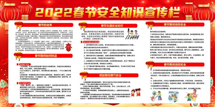 2022春节安全知识psd模版下载