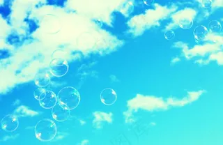 蓝天白云泡泡图片下载