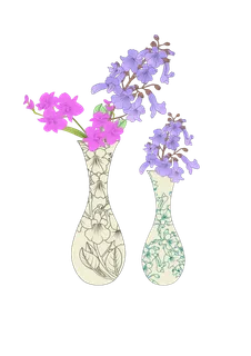 花瓶画册插画免抠素材