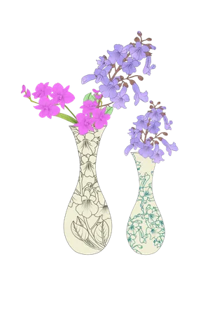 花瓶画册插画免抠素材