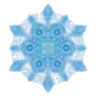 蓝色线条雪花图案