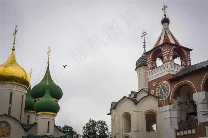 俄罗斯东正教修道院教堂建筑景观