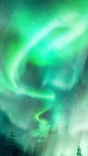 绿色极光壁纸图片