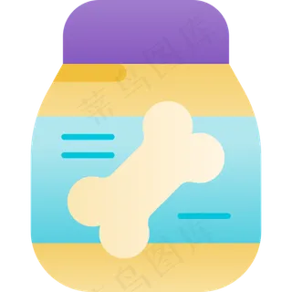 卡通狗粮元素图标免扣