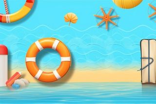 冰爽游玩卡通夏日背景