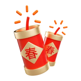 红色烟花爆竹免扣素材