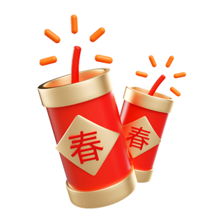 红色烟花爆竹免扣素材