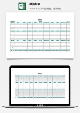 融资报表excel模板