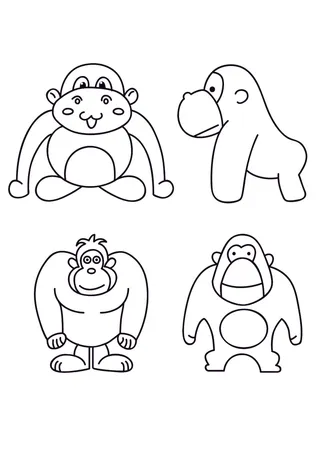 矢量手绘简笔猩猩