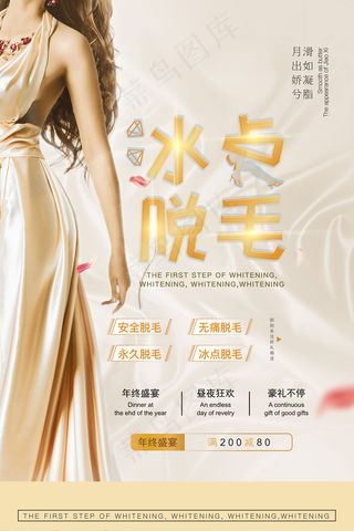 轻奢冰点脱毛整形美容宣传海报
