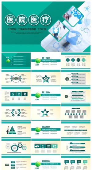 简约风医院医疗院长年终汇报ppt模板