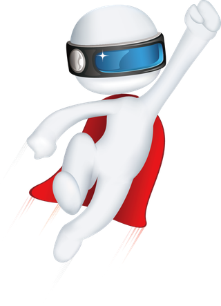 多行业戴眼镜科技感3D小人 免抠