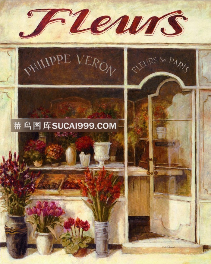 花店唯美高清油画