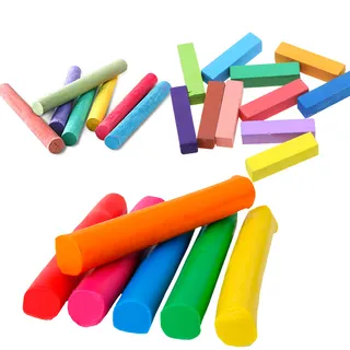 免抠彩色橡皮泥和粉笔