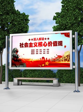 全面解读核心价值观党建展板模板