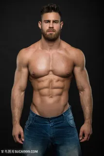 络腮胡性感肌肉猛男图片