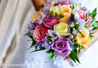 唯美婚礼手捧花玫瑰花束鲜花图片