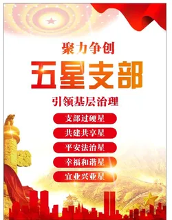 五星支部创五星党建版面底图