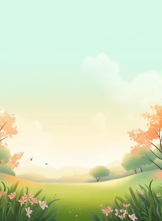 绿色清新户外草地背景