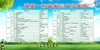 新生军训工作安排宣传栏
