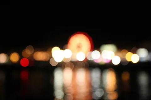 城市灯光散景光斑叠加合成背景素材