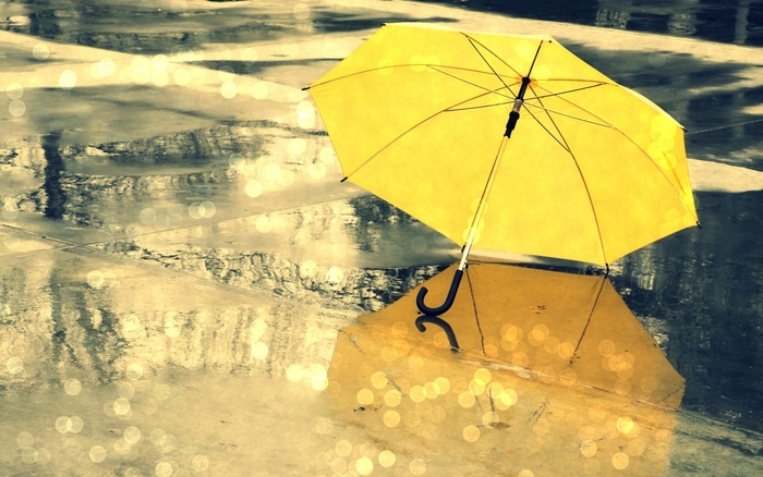 唯美浪漫雨中的伞图片