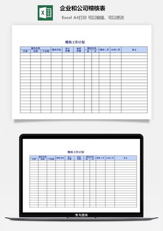 企业和公司稽核表excel模板